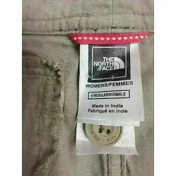 The North Face Roll Up Capri Pants Womens 4 Beige Ripstop - Picture 7 of 10
